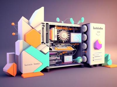 Ein angedeuteter Tower-PC, mit angeschlossenen bunten Formen, die aufeinander gesteckt wurden.